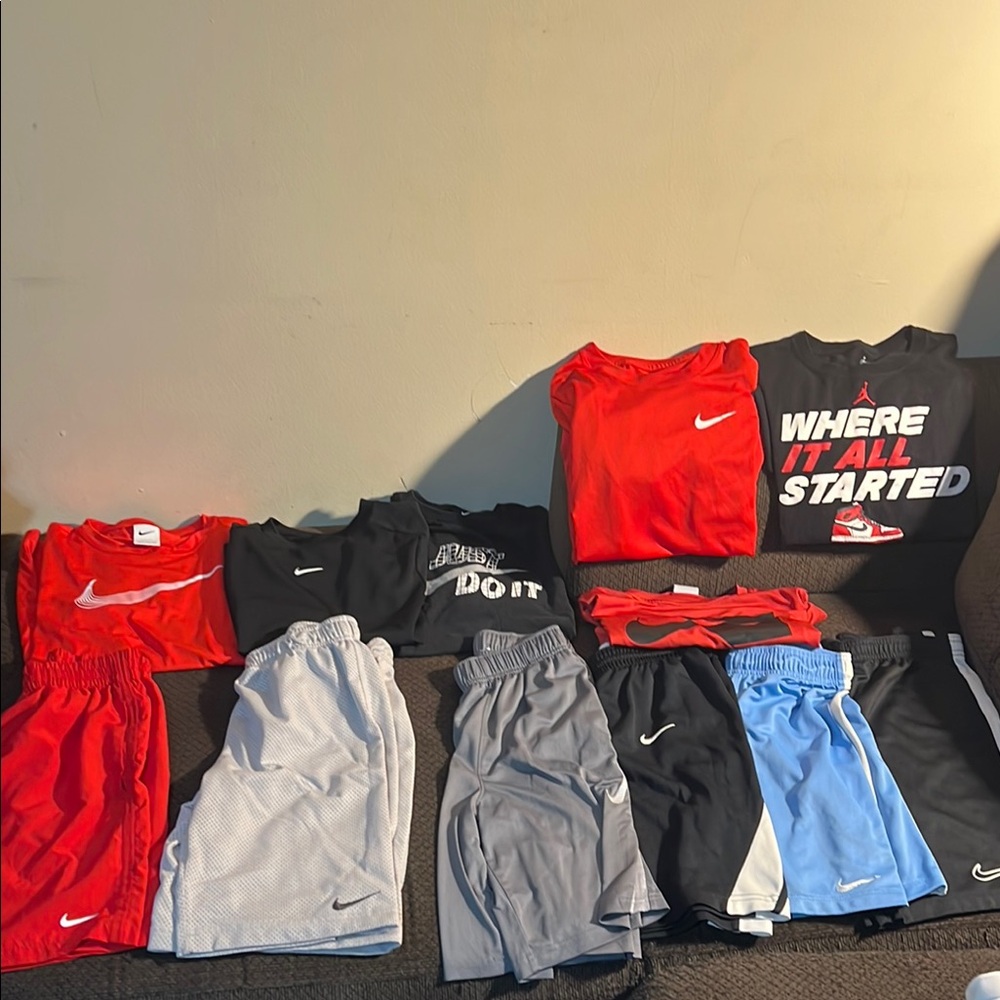 Nike Kids Shorts Set - Red, Gray, Blue, Black